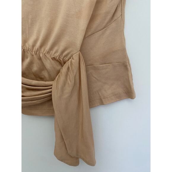 Anthropologie Drape Wrap Tank Top Nude Brown Tan Sleeveless EUC XS Assymetric - Picture 7 of 10